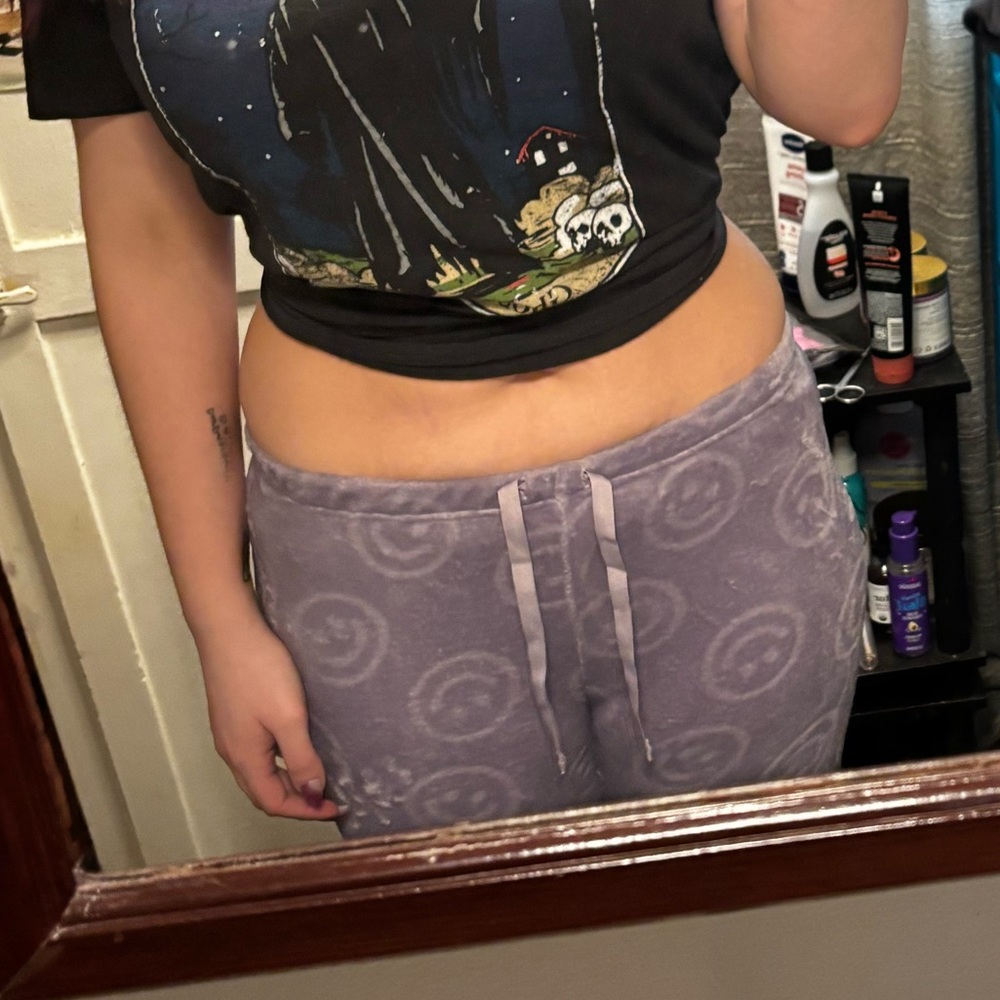 Purple PJ Pants with Smiley face print